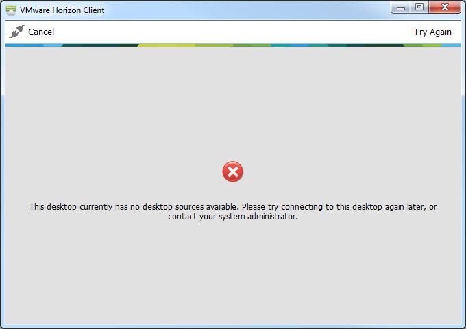 vmware horizon client http error 503